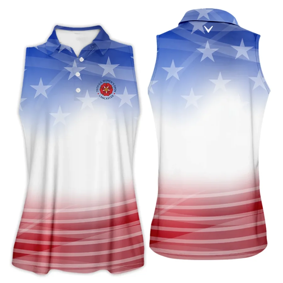 Star White Blue Red Background Callaway 79th U.S. Women’s Open Lancaster Sleeveless Polo Shirt