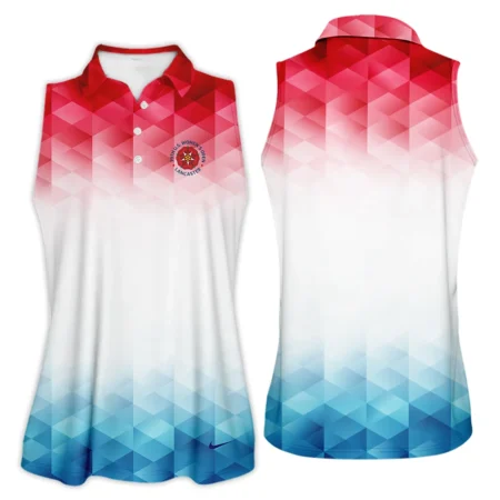 79th U.S. Women’s Open Lancaster Nike Blue Red Abstract Quater Zip Sleeveless Polo Shirt