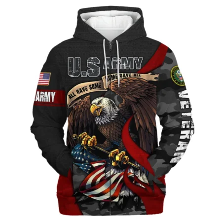 All Gave Some Some Gave All Veteran Eagle Flag U.S. Army Veterans All Over Prints Zipper Hoodie Shirt