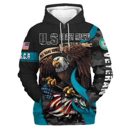 All Gave Some Some Gave All Veteran Eagle Flag U.S. Coast Guard Veterans All Over Prints Zipper Hoodie Shirt