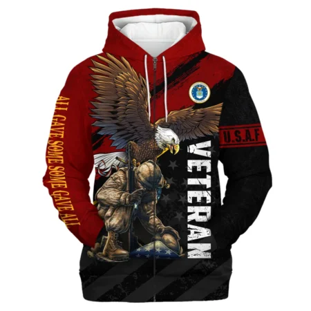 Veteran Eagle All Gave Some Some Gave All U.S. Air Force Veterans All Over Prints Zipper Hoodie Shirt