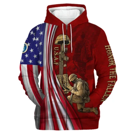 Veteran Us Flag Honor The Fallen U.S. Air Force Veterans All Over Prints Zipper Hoodie Shirt