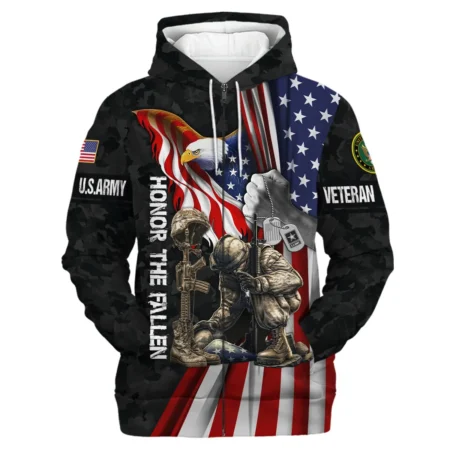 Veteran Honor The Fallen Dont You Dare Disrespect It U.S. Army Veterans All Over Prints Zipper Hoodie Shirt