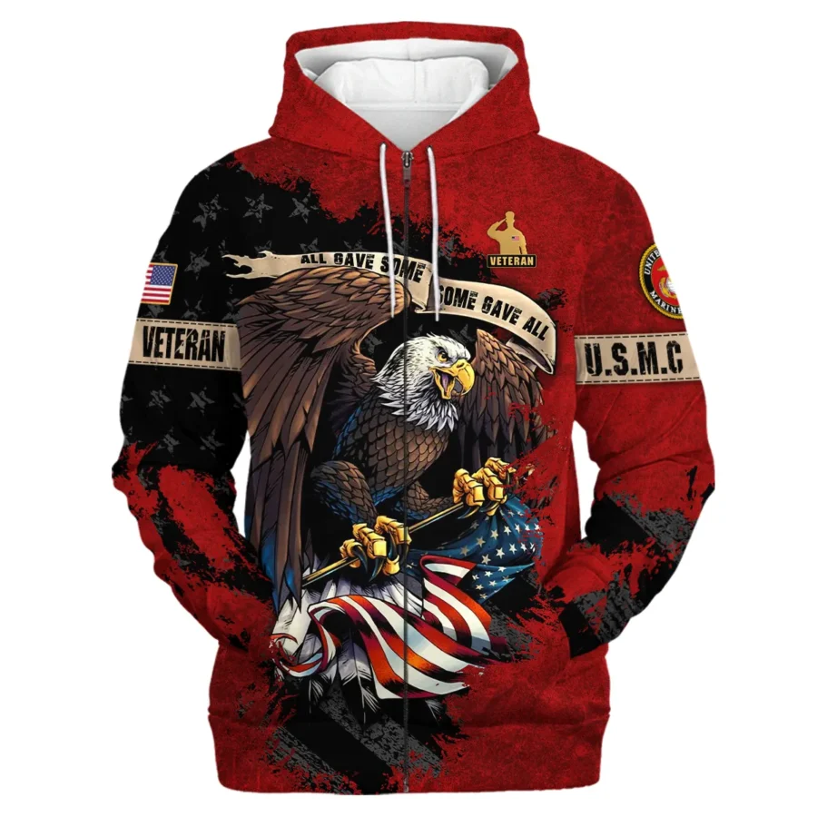 Veteran All Gave Some Some Gave All U.S. Marine Corps Veterans All Over Prints Zipper Hoodie Shirt