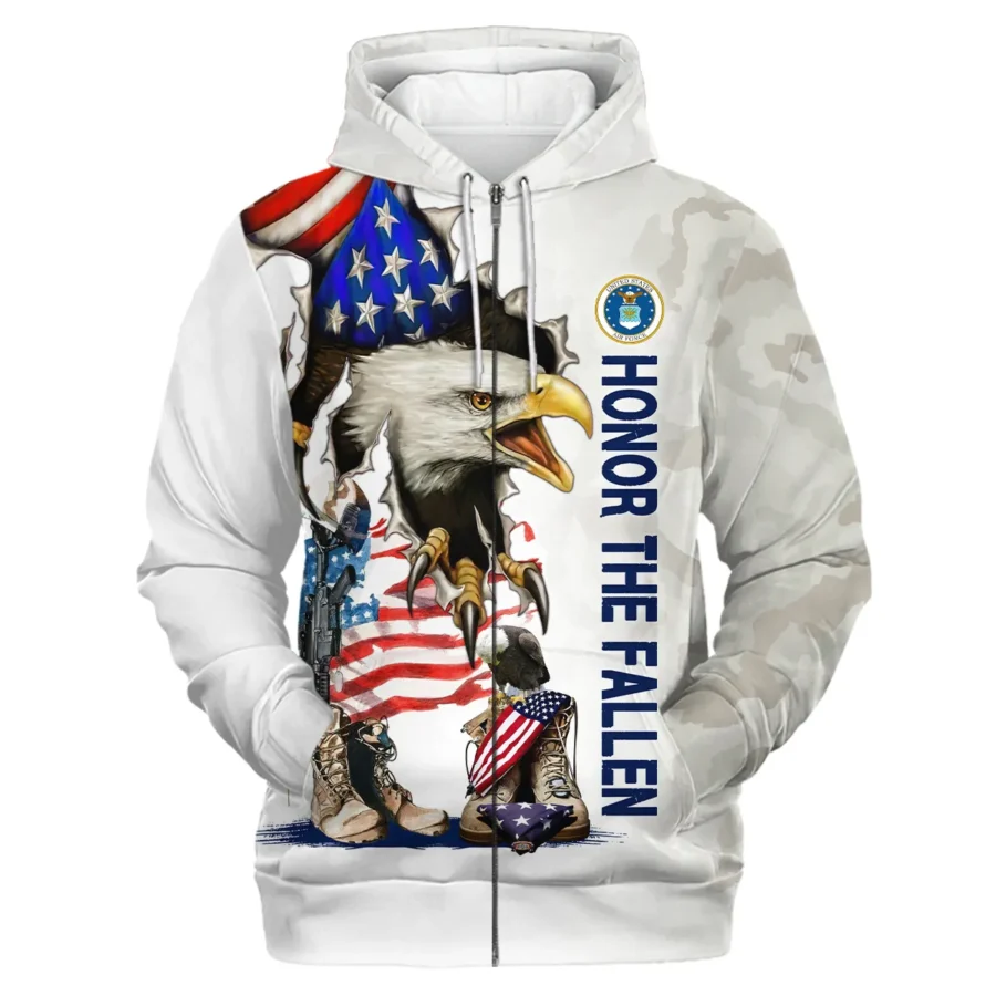 Veteran Remember Honor Respect U.S. Air Force Veterans All Over Prints Zipper Hoodie Shirt