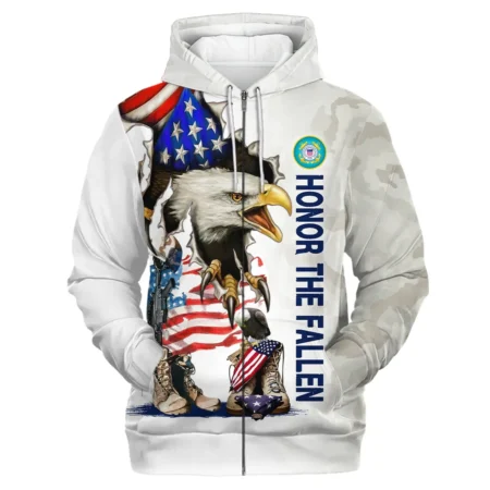 Veteran Remember Honor Respect U.S. Coast Guard Veterans All Over Prints Zipper Hoodie Shirt