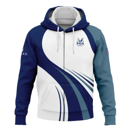 2024 PGA Championship Valhalla Golf Blue Wave Pattern Rolex Zipper Hoodie Shirt Style Classic Zipper Hoodie Shirt