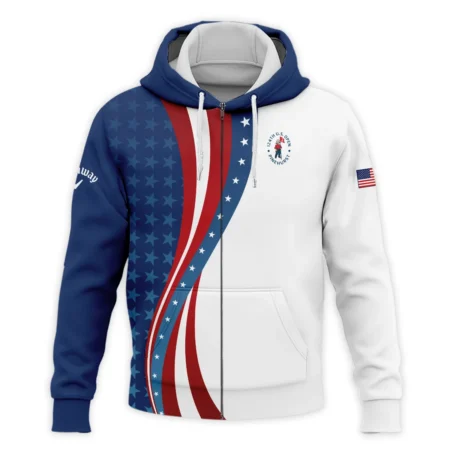 124th U.S. Open Pinehurst Blue Gradient Red White Star Callaway Zipper Hoodie Shirt Style Classic