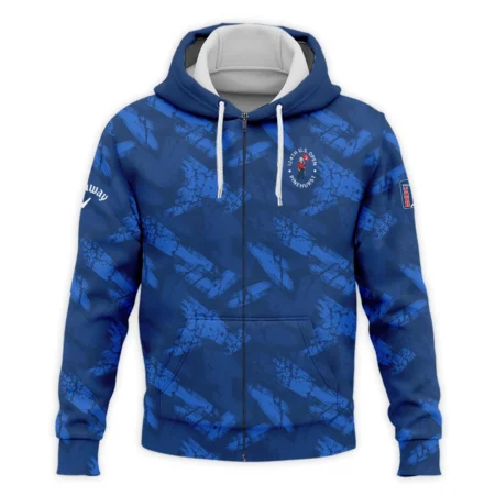 124th U.S. Open Pinehurst Callaway Dark Blue Brush Pattern Zipper Hoodie Shirt Style Classic