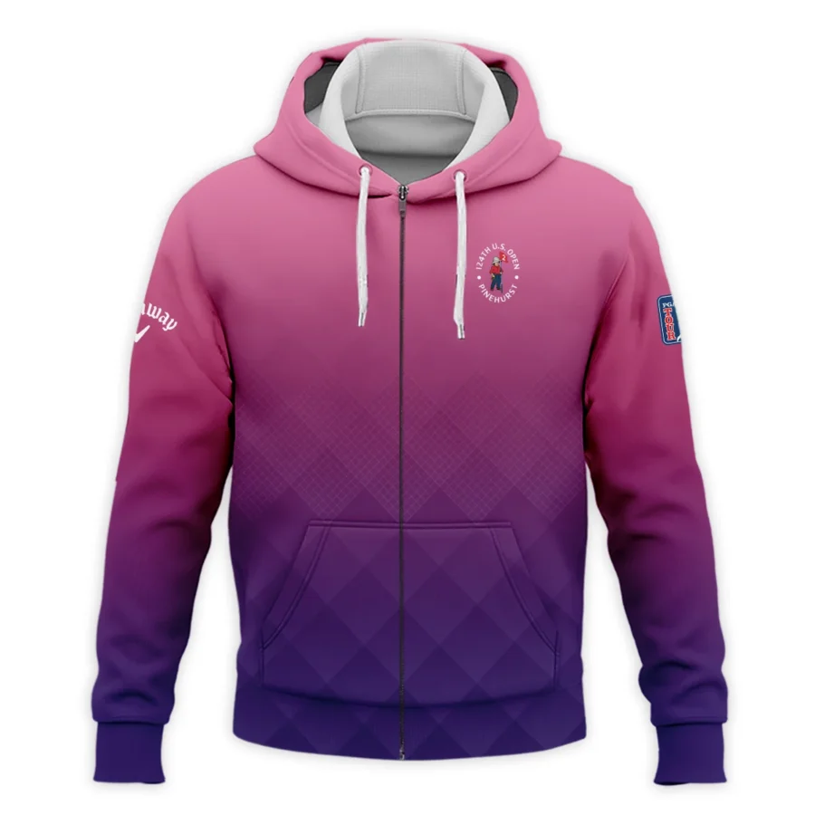 Callaway 124th U.S. Open Pinehurst Purple Pink Gradient Abstract Zipper Hoodie Shirt Style Classic