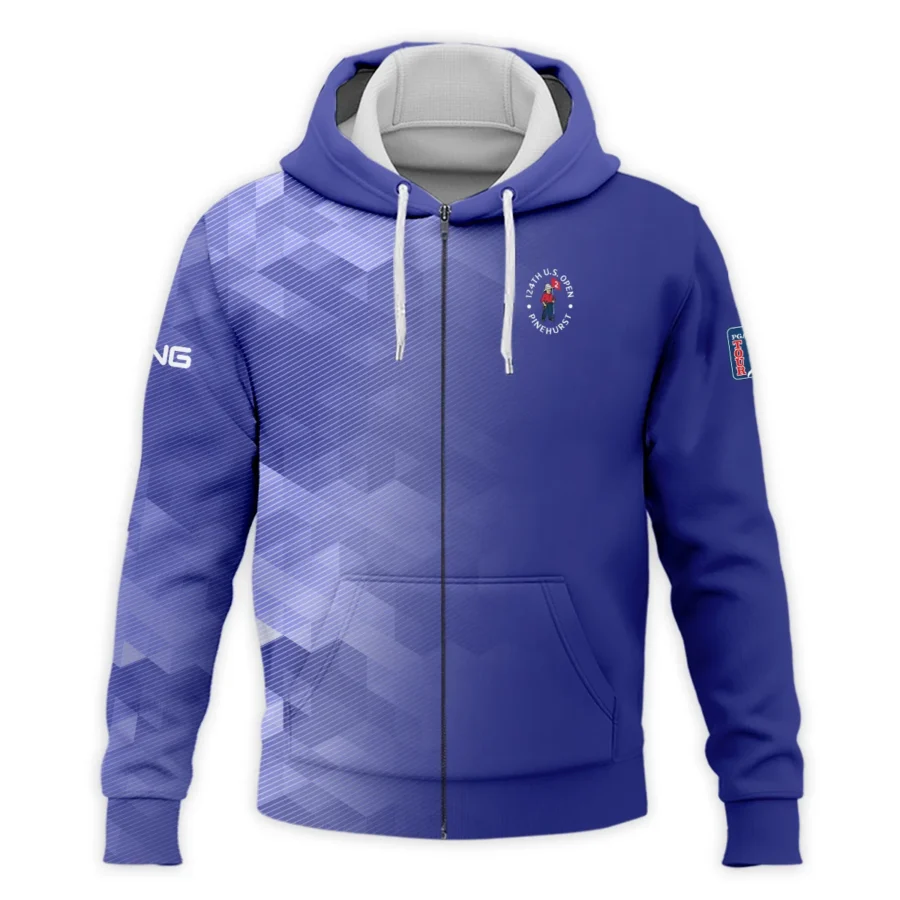 124th U.S. Open Pinehurst Ping Dark Moderate Blue Abstract Zipper Hoodie Shirt Style Classic