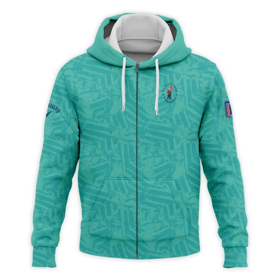 Moderate Cyan Abstract 124th U.S. Open Pinehurst Callaway Zipper Hoodie Shirt Style Classic