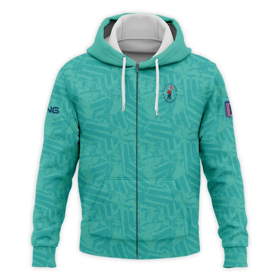 Moderate Cyan Abstract 124th U.S. Open Pinehurst Ping Zipper Hoodie Shirt Style Classic