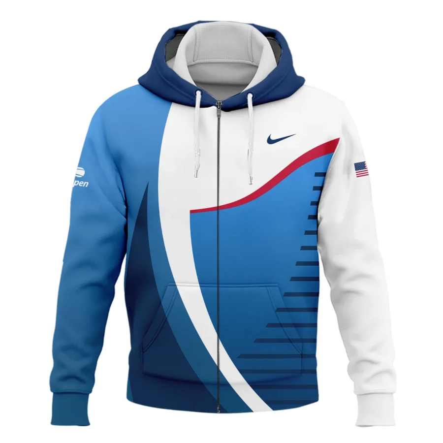 US Open Tennis Champions Nike Dark Blue Red White Zipper Hoodie Shirt Style Classic Zipper Hoodie Shirt