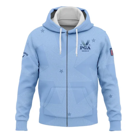 Golf Blue Color Star Pattern 2024 PGA Championship Valhalla Callaway Zipper Hoodie Shirt Style Classic