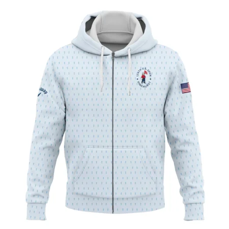 Golf Pattern Light Blue Cup 124th U.S. Open Pinehurst Callaway Zipper Hoodie Shirt Style Classic