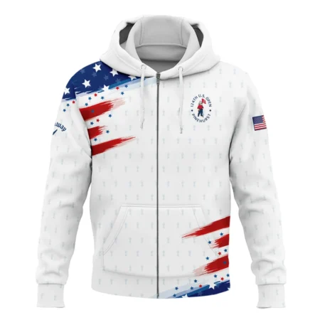 Golf Flag American Loves 124th U.S. Open Pinehurst Callaway Zipper Hoodie Shirt Style Classic