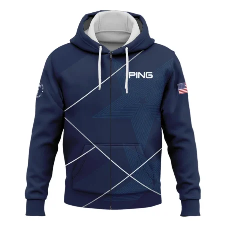 Golf Sport Pattern Blue Mix 124th U.S. Open Pinehurst Ping Zipper Hoodie Shirt Style Classic