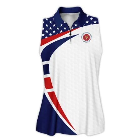 79th U.S. Women’s Open Lancaster Callaway Blue Red White Star Zipper Sleeveless Polo Shirt