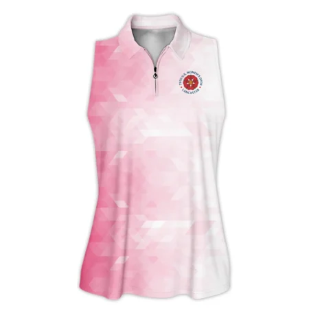 Callaway 79th U.S. Women’s Open Lancaster Pink Abstract Background Zipper Sleeveless Polo Shirt