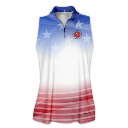 Star White Blue Red Background Nike 79th U.S. Women’s Open Lancaster Zipper Sleeveless Polo Shirt