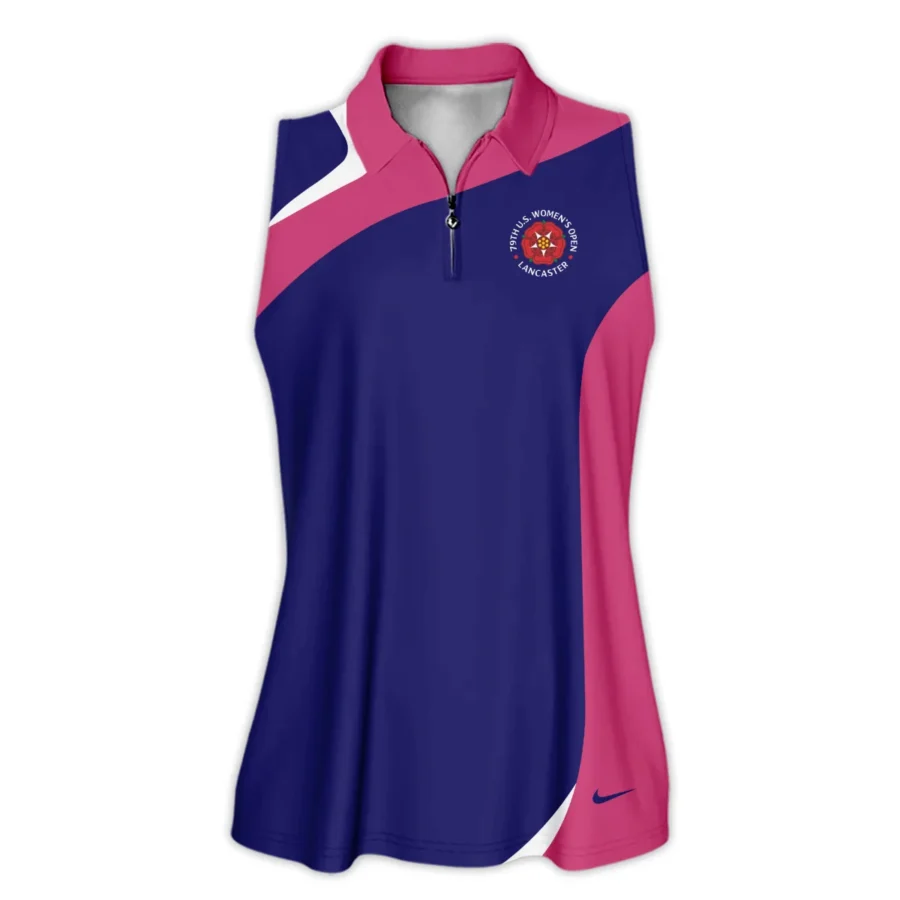 Nike Blue Pink White 79th U.S. Women’s Open Lancaster Zipper Sleeveless Polo Shirt