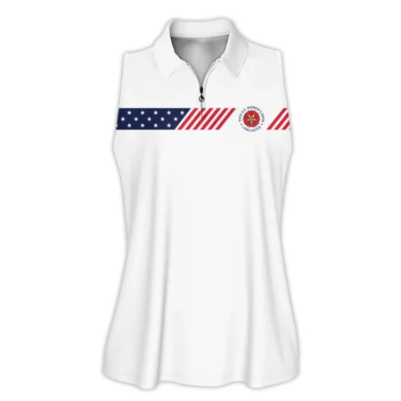 Golf American Flag White Nike 79th U.S. Women’s Open Lancaster Zipper Sleeveless Polo Shirt