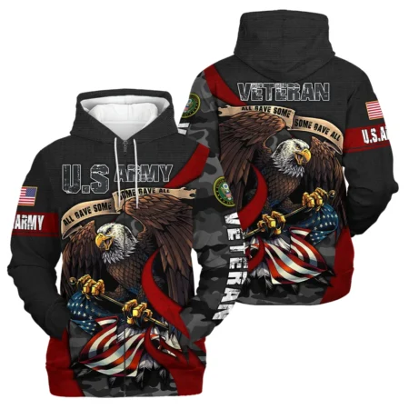 All Gave Some Some Gave All Veteran Eagle Flag U.S. Army Veterans All Over Prints Zipper Hoodie Shirt