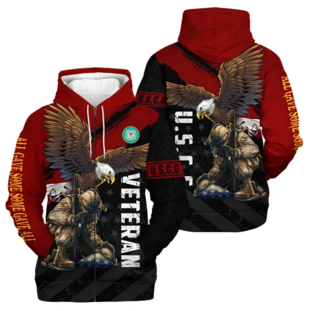 Veteran Eagle All Gave Some Some Gave All U.S. Coast Guard Veterans All Over Prints Zipper Hoodie Shirt