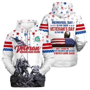 Veteran Memorial Day Remember Honor Respect U.S. Coast Guard Veterans All Over Prints Quarter-Zip Jacket