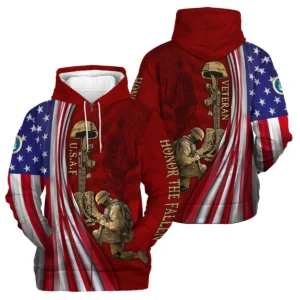 Veteran Us Flag Honor The Fallen U.S. Air Force Veterans All Over Prints Hoodie Shirt