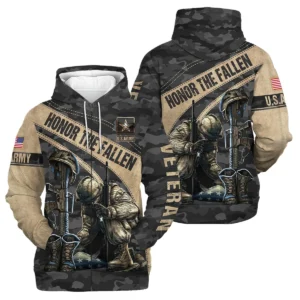 Veteran Camo Honor The Fallen U.S. Army Veterans All Over Prints Quarter-Zip Jacket