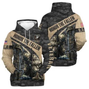 Veteran Camo Honor The Fallen U.S. Marine Corps Veterans All Over Prints Quarter-Zip Jacket