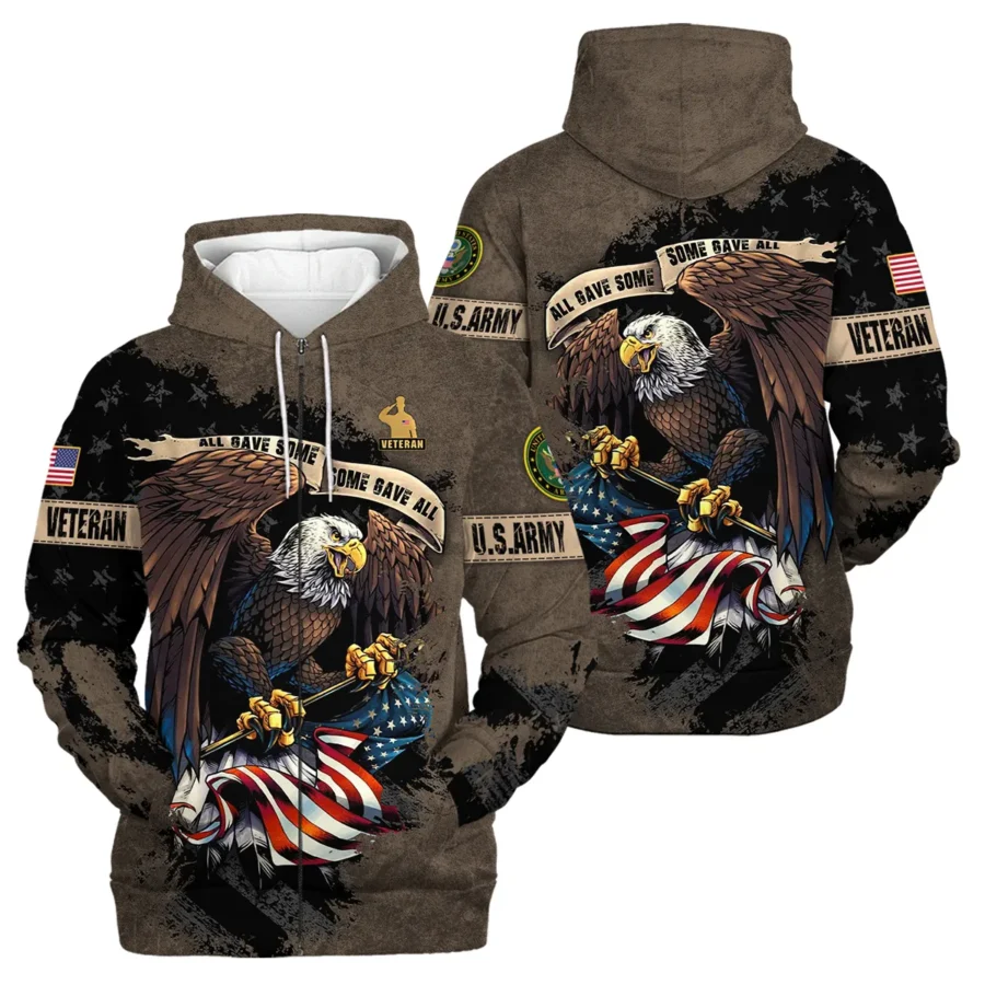 Veteran All Gave Some Some Gave All U.S. Army Veterans All Over Prints Zipper Hoodie Shirt