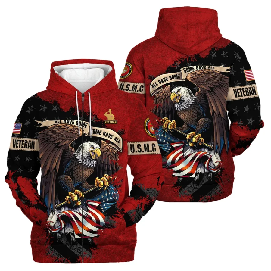 Veteran All Gave Some Some Gave All U.S. Marine Corps Veterans All Over Prints Zipper Hoodie Shirt