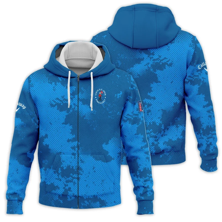 124th U.S. Open Pinehurst Callaway Blue Sport Pattern Zipper Hoodie Shirt Style Classic