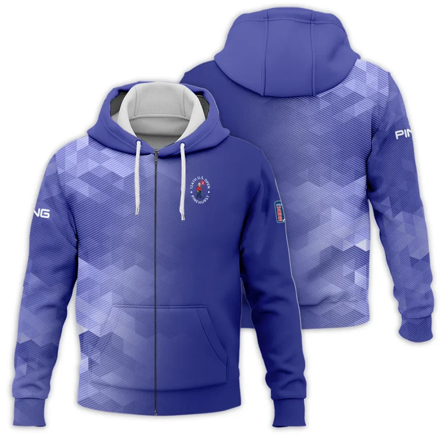 124th U.S. Open Pinehurst Ping Dark Moderate Blue Abstract Zipper Hoodie Shirt Style Classic