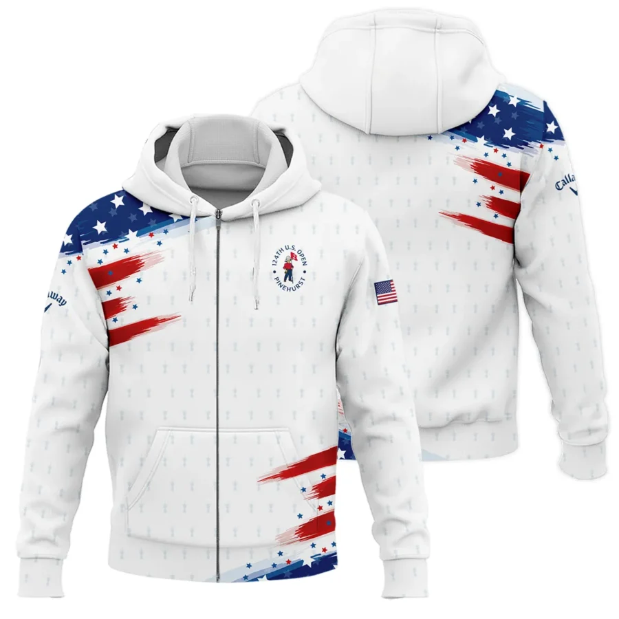 Golf Flag American Loves 124th U.S. Open Pinehurst Callaway Zipper Hoodie Shirt Style Classic