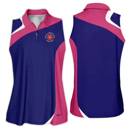 Nike Blue Pink White 79th U.S. Women’s Open Lancaster Zipper Long Polo Shirt