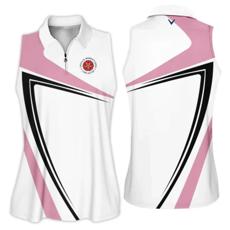 Pink Black Golf Pattern 79th U.S. Women’s Open Lancaster Callaway Zipper Sleeveless Polo Shirt