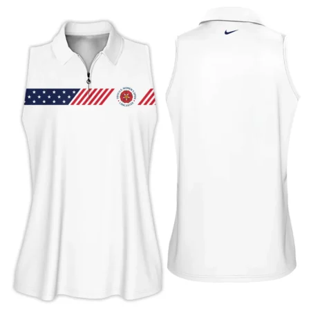 Golf American Flag White Nike 79th U.S. Women’s Open Lancaster Quater Zip Sleeveless Polo Shirt