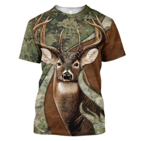 Deer Hunting Camo Realtree All Over Prints Oversized Hawaiian Shirt