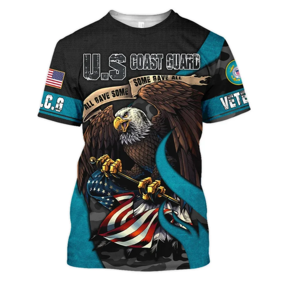 All Gave Some Some Gave All Veteran Eagle Flag U.S. Coast Guard Veterans All Over Prints Unisex T-Shirt