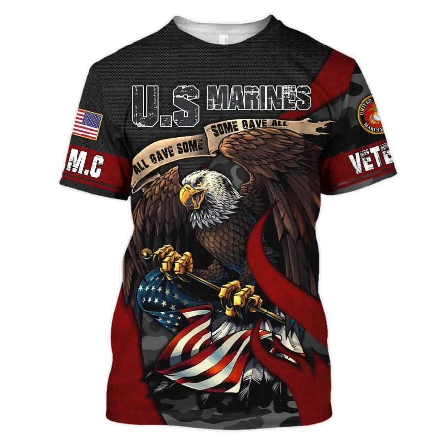 All Gave Some Some Gave All Veteran Eagle Flag U.S. Marine Corps Veterans All Over Prints Unisex T-Shirt