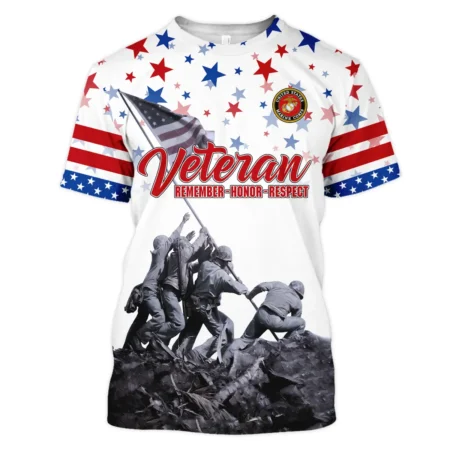 Veteran Memorial Day Remember Honor Respect U.S. Marine Corps Veterans All Over Prints Unisex T-Shirt