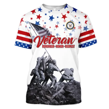 Veteran Memorial Day Remember Honor Respect U.S. Navy Veterans All Over Prints Unisex T-Shirt