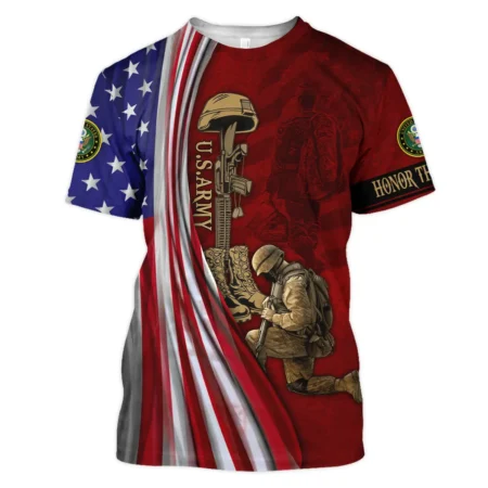 Veteran Us Flag Honor The Fallen U.S. Army Veterans All Over Prints Unisex T-Shirt