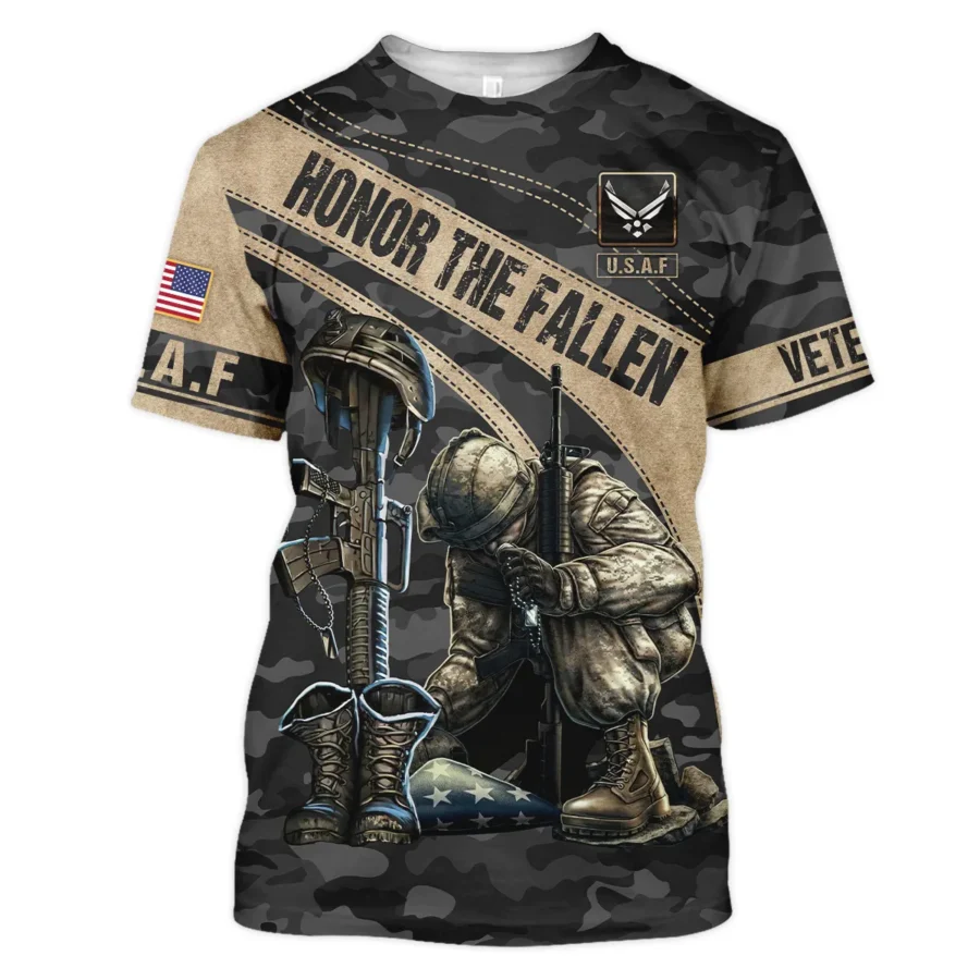 Veteran Camo Honor The Fallen U.S. Air Force Veterans All Over Prints Unisex T-Shirt