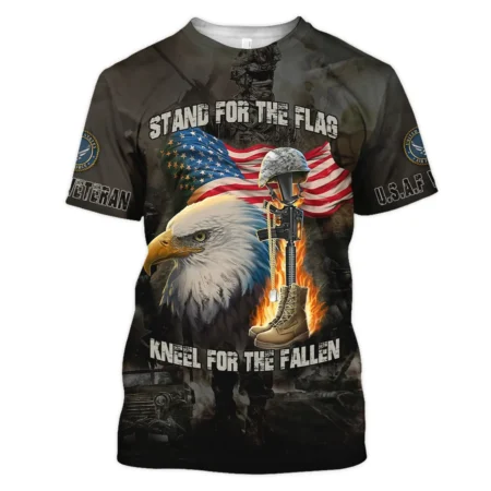 Veteran Stand For The Flag Kneel For The Fallen U.S. Air Force Veterans All Over Prints Unisex T-Shirt