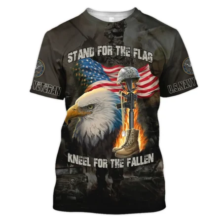 Veteran Stand For The Flag Kneel For The Fallen U.S. Navy Veterans All Over Prints Unisex T-Shirt